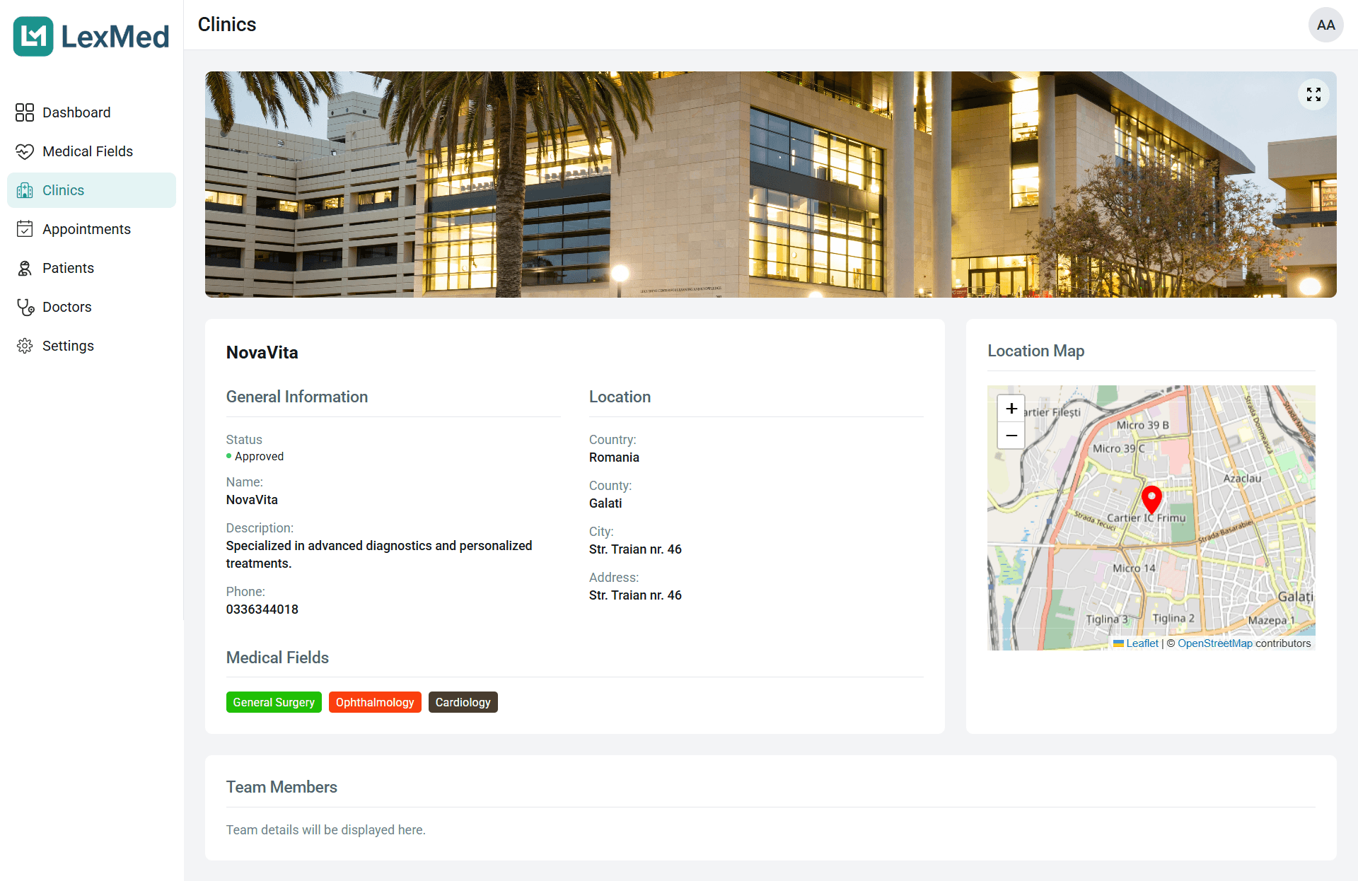 Desktop - Clinic Details